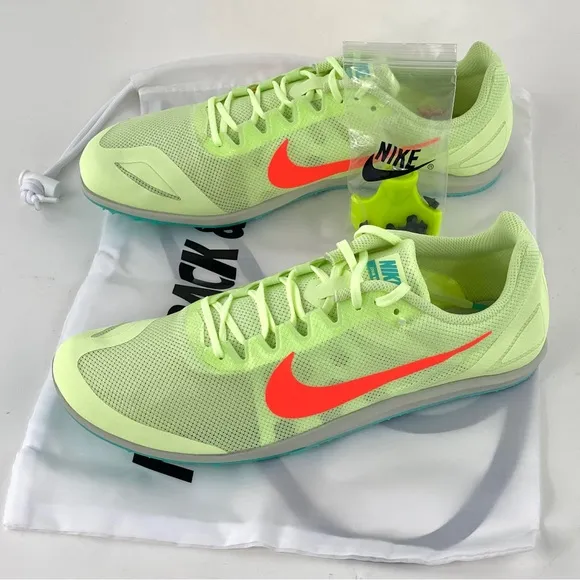 Nike Zoom Rival D 10 Volt Green Men's Track Spikes Shoes With Bag &amp; Tool