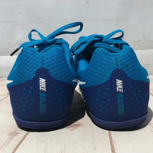 Nike Zoom Rival M 8 Men's Track Sprint Spike Shoes 806555-414 Blue Size 9.5
