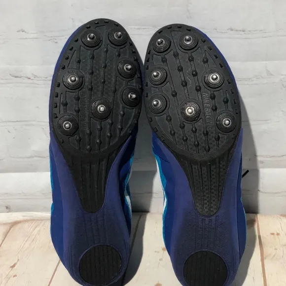Nike Zoom Rival M 8 Men's Track Sprint Spike Shoes 806555-414 Blue Size 9.5