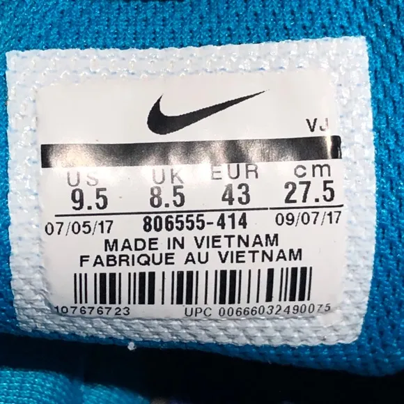 Nike Zoom Rival M 8 Men's Track Sprint Spike Shoes 806555-414 Blue Size 9.5