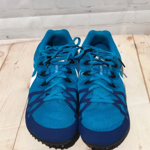 Nike Zoom Rival M 8 Men's Track Sprint Spike Shoes 806555-414 Blue Size 9.5