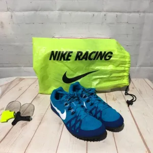 Nike Zoom Rival M 8 Men's Track Sprint Spike Shoes 806555-414 Blue Size 9.5