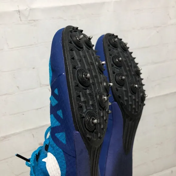 Nike Zoom Rival M 8 Men's Track Sprint Spike Shoes 806555-414 Blue Size 9.5