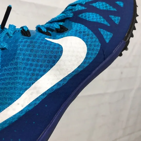 Nike Zoom Rival M 8 Men's Track Sprint Spike Shoes 806555-414 Blue Size 9.5