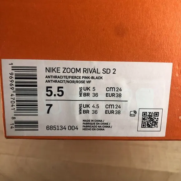 Nike Zoom Rival SD 2 Track &amp; Field Throwing Shoes Black (685134-004) Size 5.5