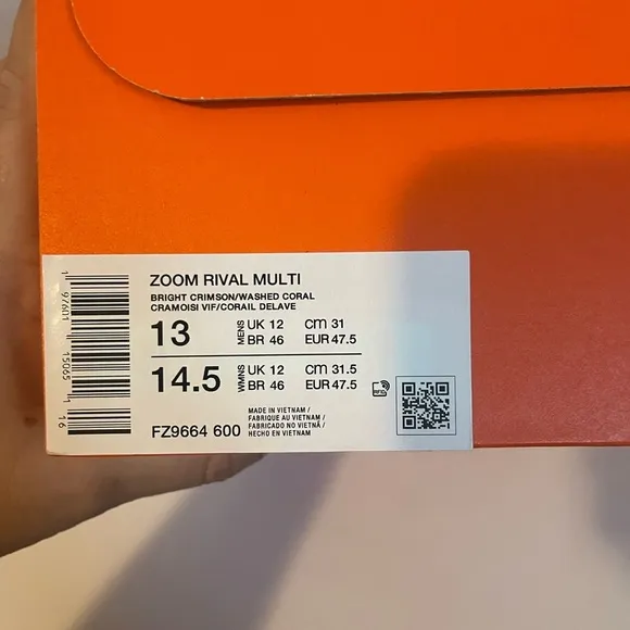 Nike Zoom Rival Spikes Track &amp; Field Neon Orange Size 13