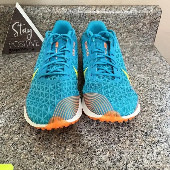 Nike Zoom Rival XC Oracle Aqua/Yellow/Orange Track Spikes/Bag AJ0851-300 Size 10