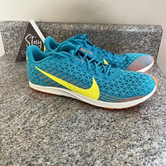 Nike Zoom Rival XC Oracle Aqua/Yellow/Orange Track Spikes/Bag AJ0851-300 Size 10