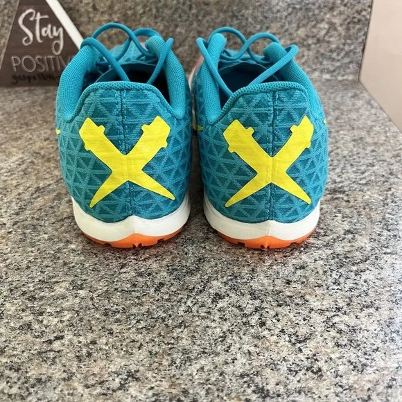 Nike Zoom Rival XC Oracle Aqua/Yellow/Orange Track Spikes/Bag AJ0851-300 Size 10