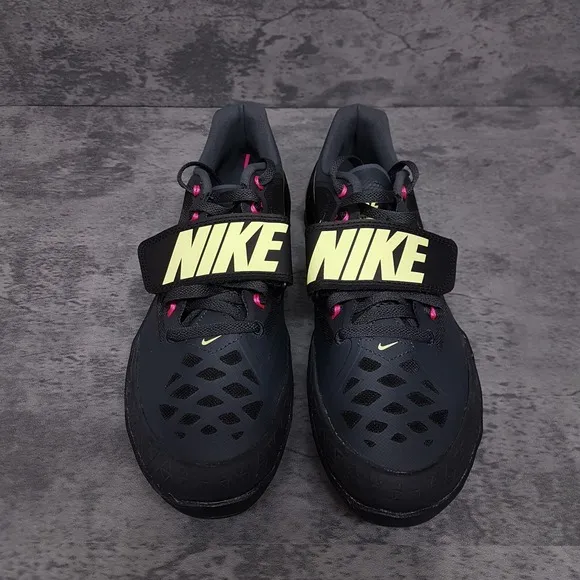 NIKE Zoom Rotational 6 Track Field Shoes Mens 6 Womens 7.5 Black Pink Green