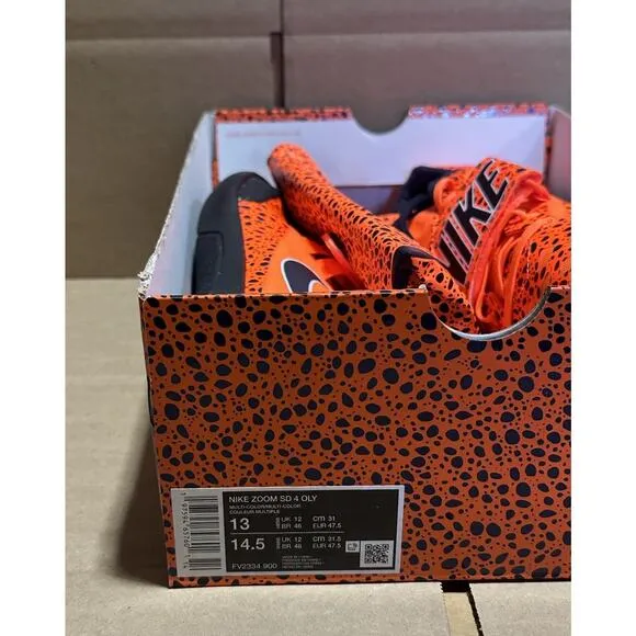 Nike Zoom SD 4 Safari Track Field Throwing Shoes Men Size 13 (FV2334-900) NO LID