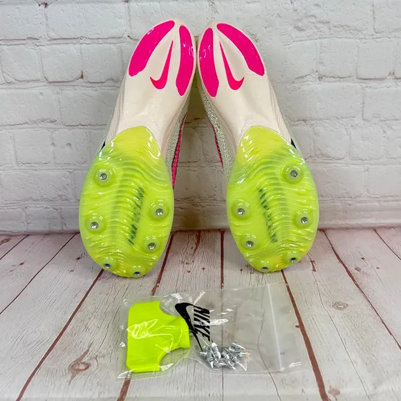 Nike Zoom Victory Sail Lemon Pink Track &amp; Field Spikes Shoes Size 12 CD4385-101