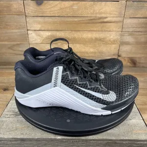 Nike Mens Size 8.5 Metcon 6 Cross Training Shoes Black White CK9388-010