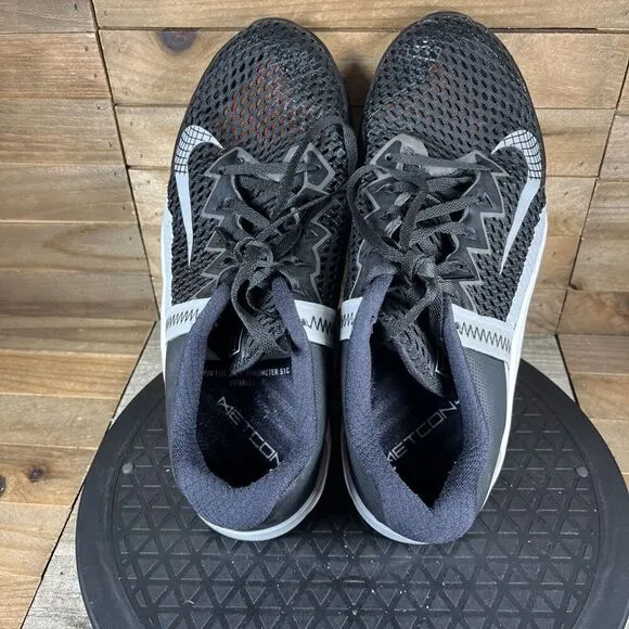 Nike Mens Size 8.5 Metcon 6 Cross Training Shoes Black White CK9388-010
