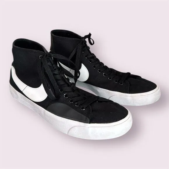 NIKE SB Blazer Court Mid Black &amp; White Men's 10