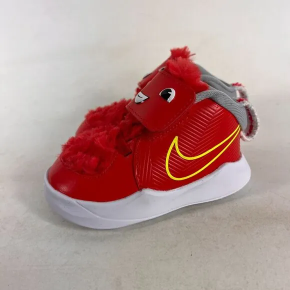 Nike team hustle D9 infant size 5 c red white lil td monster furry sneakers New