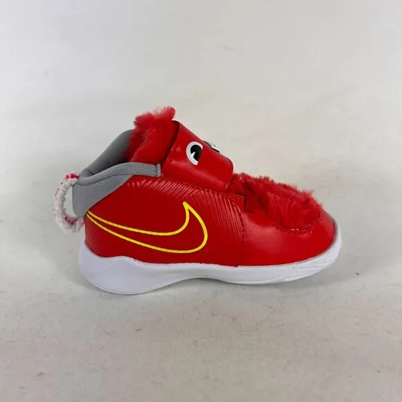 Nike team hustle D9 infant size 5 c red white lil td monster furry sneakers New