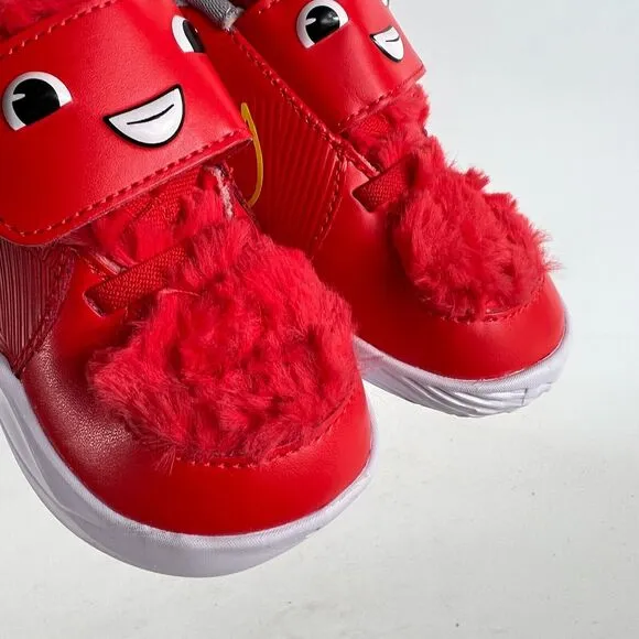 Nike team hustle D9 infant size 5 c red white lil td monster furry sneakers New
