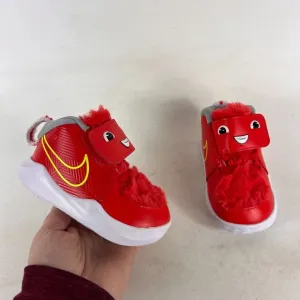 Nike team hustle D9 infant size 5 c red white lil td monster furry sneakers New
