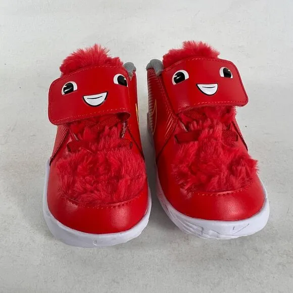 Nike team hustle D9 infant size 5 c red white lil td monster furry sneakers New