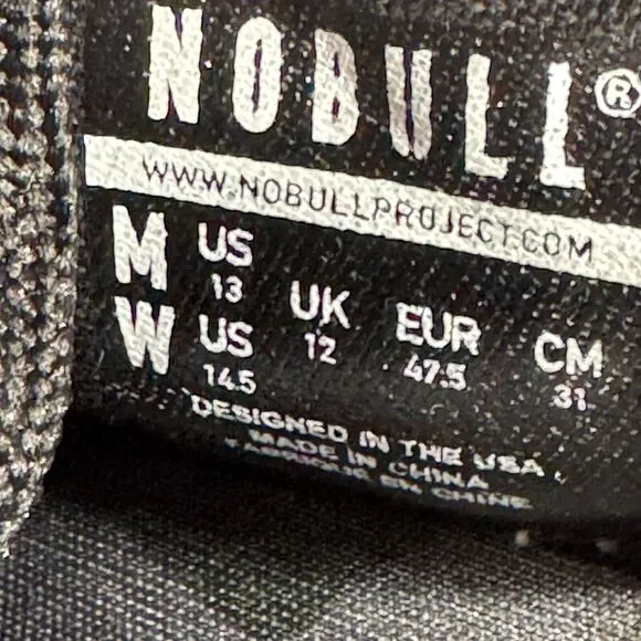 NOBULL Canvas Trainers Mens Size 13 Shoes Cross Training Black Camouflage Low