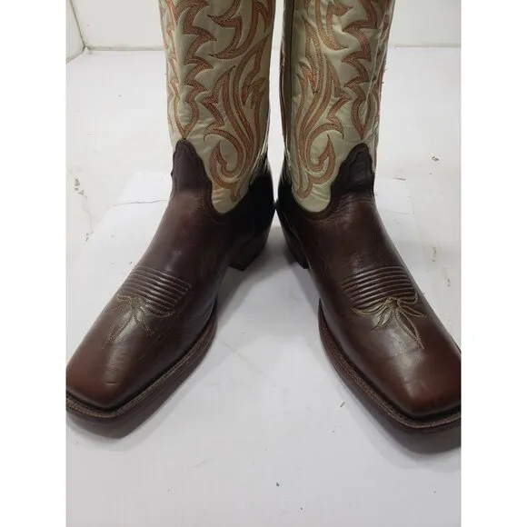 Nocona Western Leather Boots Size 10D Square Toe Pull On Style Number 0306/05
