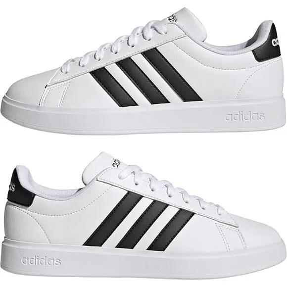 NWT adidas Men's Grand Court 2.0 Tennis Shoe, white/black-Size 11