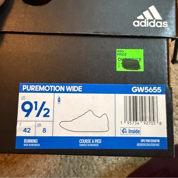 NWT Adidas Women's Puremotion Wide Running Shoes Size 9.5 Gray White Activewear