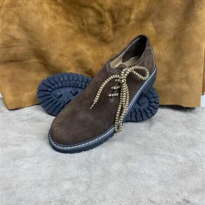 Oktoberfest Men Shoes Dark Brown German Costume Bavarian Shoes NEW