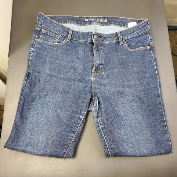 Old Navy Rockstar Mid Rise Jeans Women's Size 14 Long