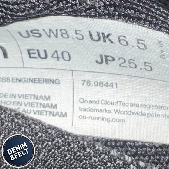 On Cloud Womens Cloudeasy Running Athletic Shoes | Black/White | PRELOVED 🖤👟
