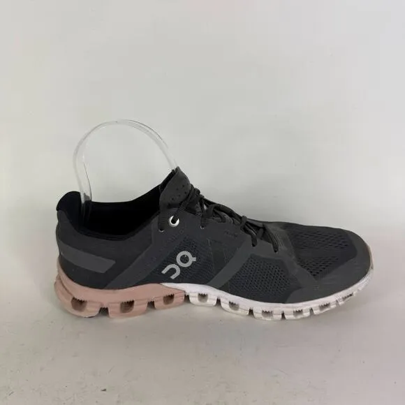 On Cloudflow Athletic Sneakers Women's 8.5 Black Lace Up Low Top Running Shoes