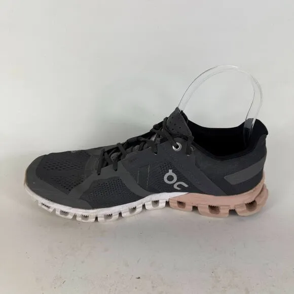 On Cloudflow Athletic Sneakers Women's 8.5 Black Lace Up Low Top Running Shoes