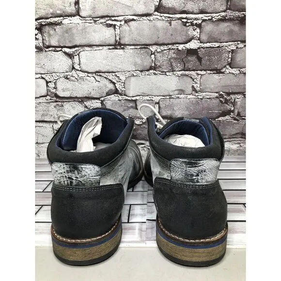 PARC Charcoal Gray Leather Distressed Ankle Lace Up Shoes Men’s Sz 10M US/43EU
