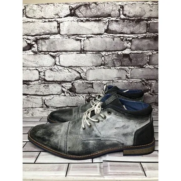 PARC Charcoal Gray Leather Distressed Ankle Lace Up Shoes Men’s Sz 10M US/43EU