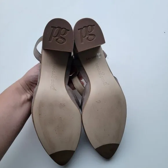 Paul Green Truffle Taupe Nubuck Maggie T-Strap Block Heel Shoes size 8