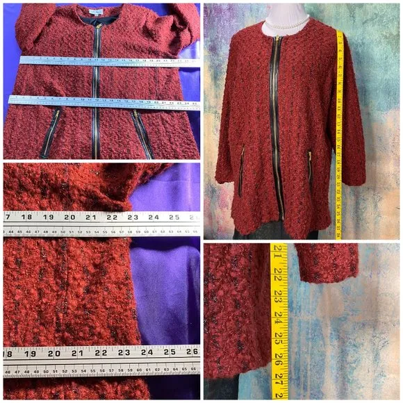 📌Peck &amp; Peck knitted long Jacket with Gold Thread