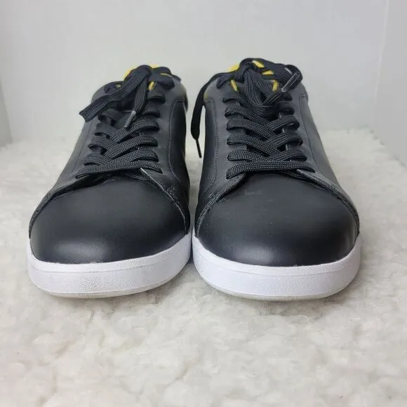 Polo Ralph Lauren  HERITAGE COURT Mens Size 14 Black And Yellow Leather Shoes