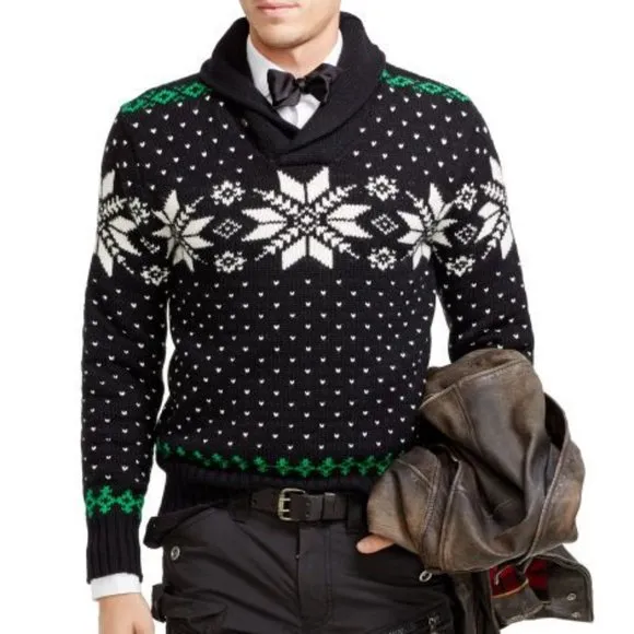 Polo Ralph Lauren Snowflake Shawl Collar Sweater