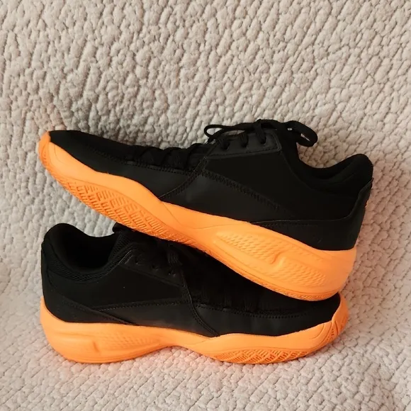 Puma Court Rider Basketball Black and Neon Citrus Orange Athletic Running Shoes