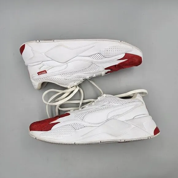 PUMA Mens Size 9 US VGC RS-X3 TMC 10th Anniversary White &amp; Red Athletic Sneakers