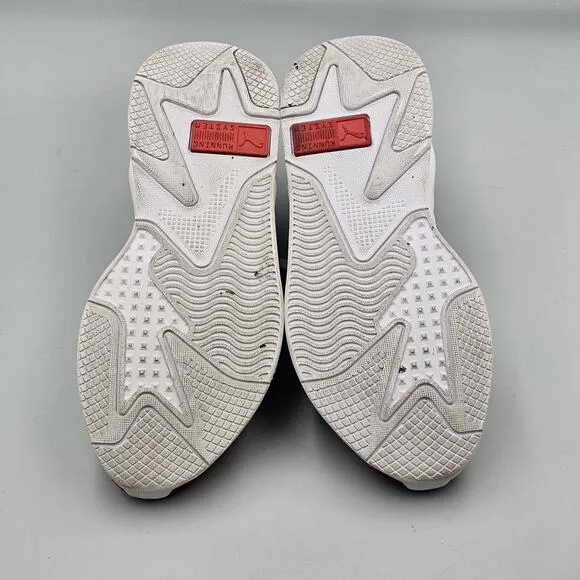 PUMA Mens Size 9 US VGC RS-X3 TMC 10th Anniversary White &amp; Red Athletic Sneakers