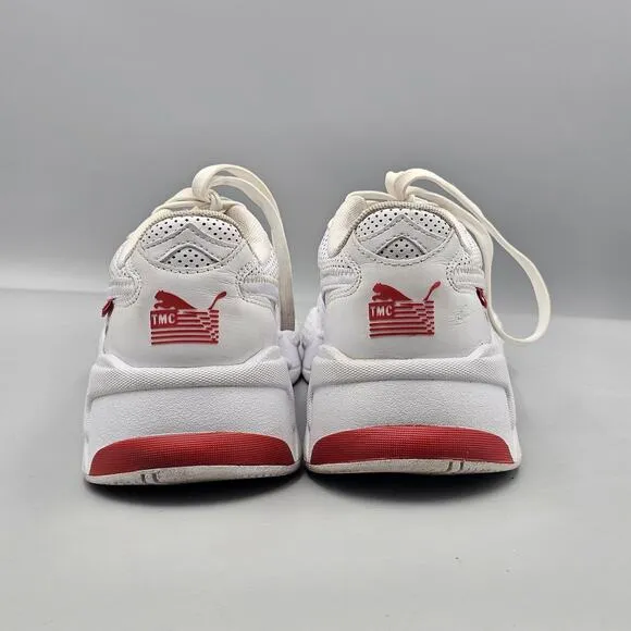 PUMA Mens Size 9 US VGC RS-X3 TMC 10th Anniversary White &amp; Red Athletic Sneakers