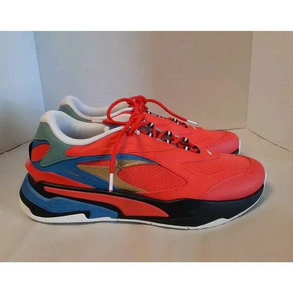 PUMA RS-FAST RED GO FOR 385795-01 Firelight/Blue Men's Running Casual Shoes 11