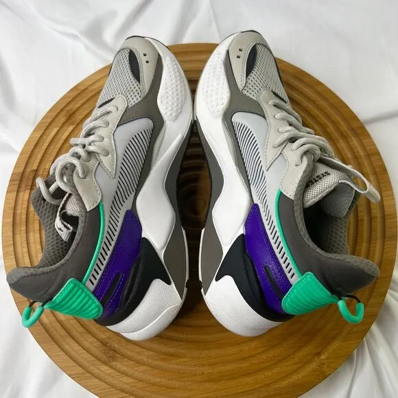 PUMA RS-X3 TRACKS UNISEX GRAY VIOLET SNEAKERS SIZE 6C