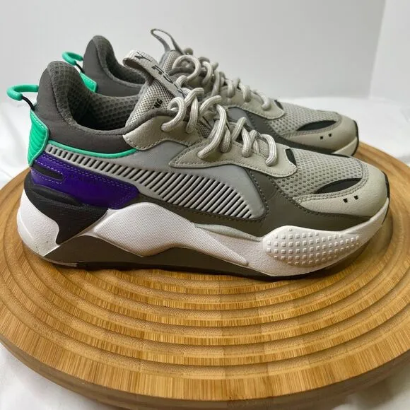 PUMA RS-X3 TRACKS UNISEX GRAY VIOLET SNEAKERS SIZE 6C