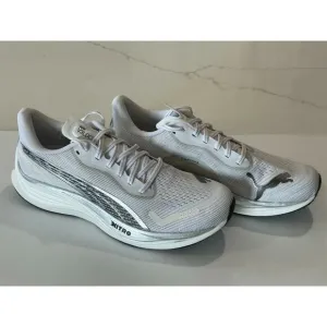 Puma Velocity Nitro 3 White Silver Men's Running Jogging Shoes 377748-06 10.5