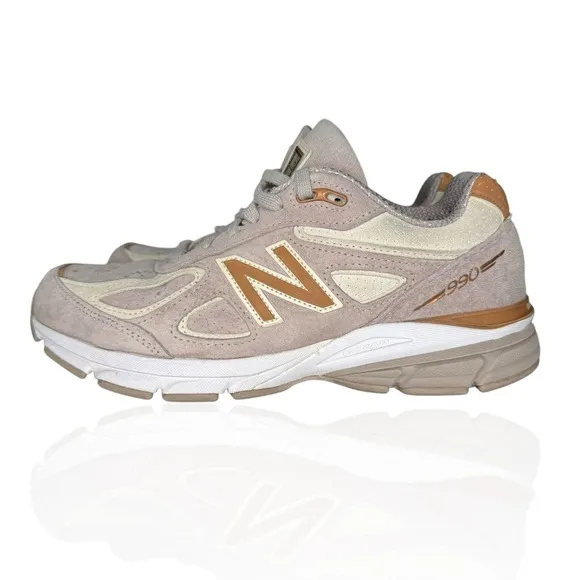 RARE New Balance 990v4 Women's Size‎ 9 Alabaster Suede Made In USA W990FA4