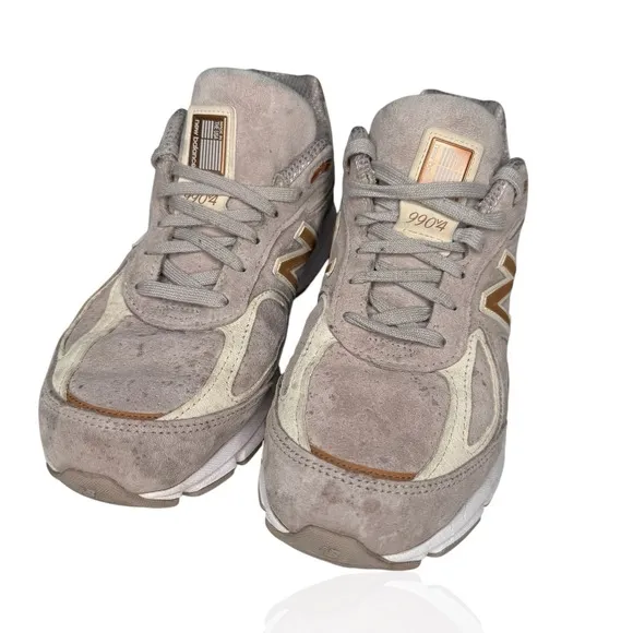RARE New Balance 990v4 Women's Size‎ 9 Alabaster Suede Made In USA W990FA4