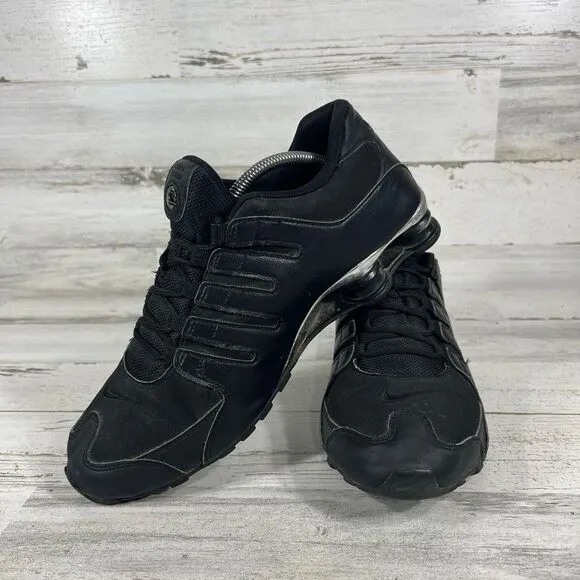 RARE Nike Men's Shox NZ PRM Triple Black Chrome Shoes‎ 536184-001 Size 11